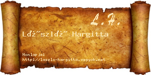 László Hargitta névjegykártya